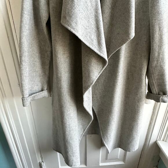 Zara Wool Waterfall Coat Gray - Picture 4 of 7